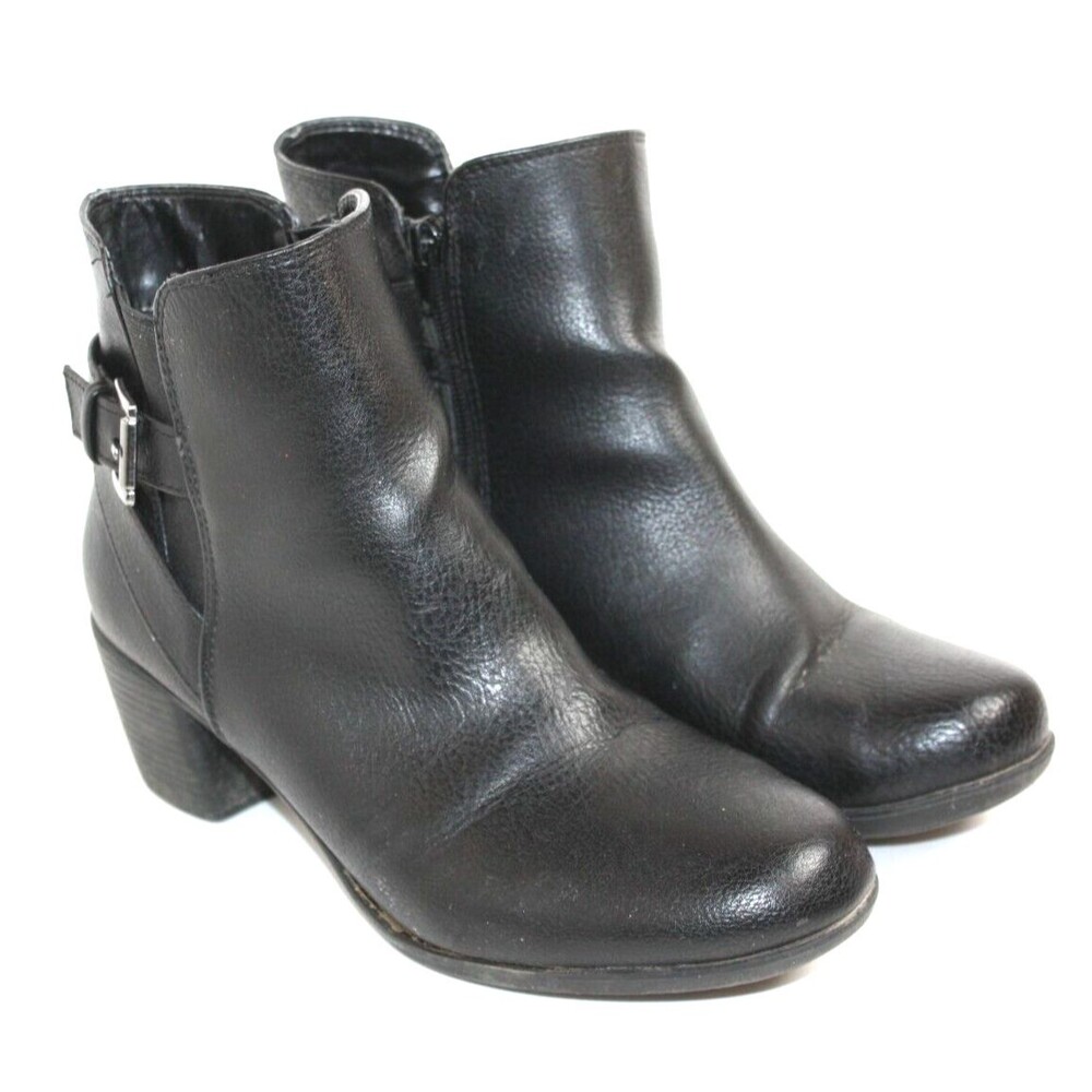 Andiamo Women's Ankle Chelsea Boots Black Leather Size 10M